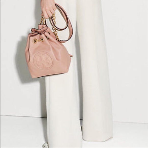 Tory Burch mini Fleming backpack in beige nude color - Picture 5 of 6